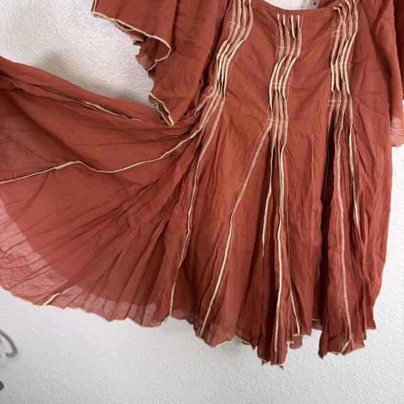 Free People Joelle Tunic Womens XS Boho Babydoll Mini Dress Flutter Festival New - Picture 6 of 12